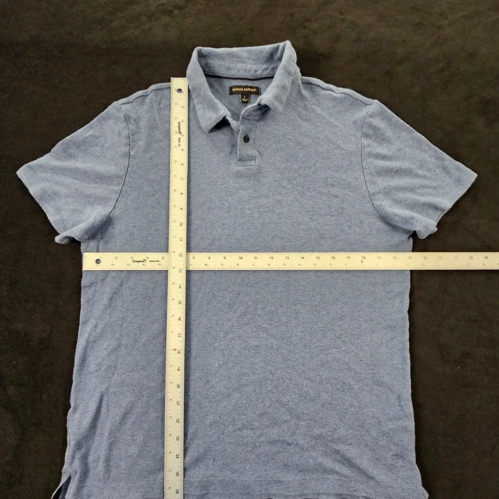 Banana Republic Blue Short Sleeve Cotton Polo Shirt Men's L